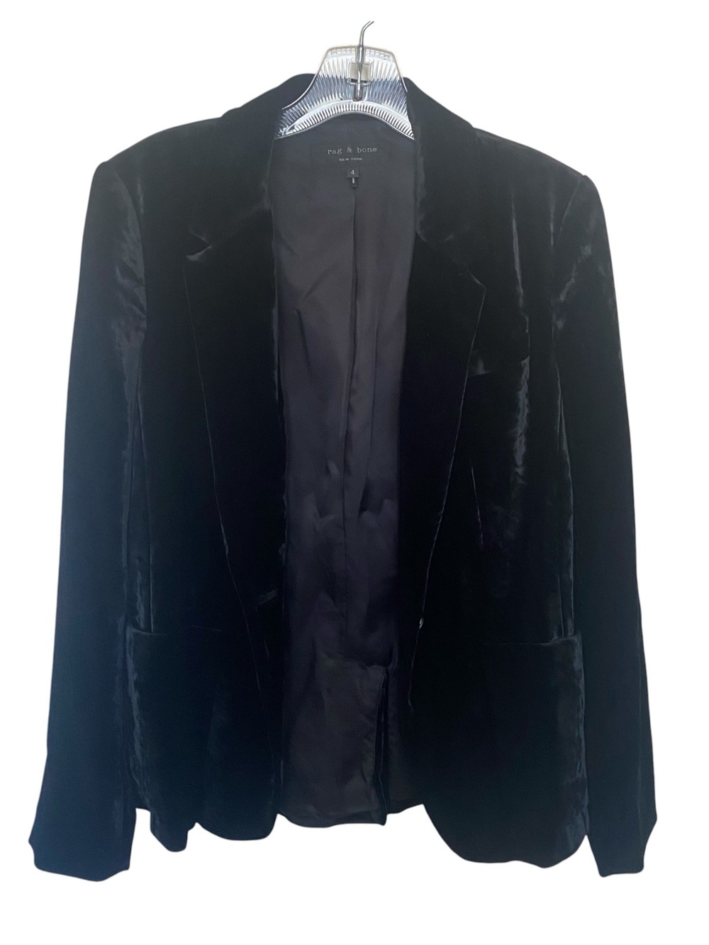Rag & Bone Black Velvet Women’s Blazer Jacket